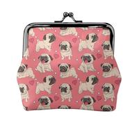 Divertidas carteras de perro carlino de dibujos animados para mujer, monedero para mujer, cartera pequeña para mujer, adecuada para mujeres, elegante y personalizada, Negro -, Talla única, Art Deco