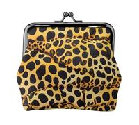 Divertidas carteras pequeñas con estampado de leopardo para mujer, carteras para mujer, monedero para mujer, cartera pequeña para mujer, con cremallera y cierre de beso, Negro -, Talla única, Art Deco
