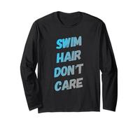 Divertidas citas de natación traje de baño Swim Hair Don't Care Manga Larga