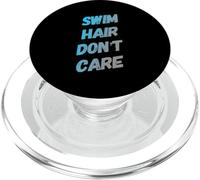 Divertidas citas de natación traje de baño Swim Hair Don't Care PopSockets PopGrip para MagSafe