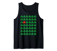 Divertidas Filas de tréboles Verdes con una Irlanda roja Camiseta sin Mangas