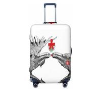Divertidas fundas de equipaje de viaje con muérdago de Navidad para besar bajo el muérdago, fundas protectoras elásticas para maletas de 18 a 32 pulgadas, Negro -, Mediano