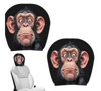Divertidas fundas para reposacabezas de coche, 2 piezas, elásticas | Funda para reposacabezas de asiento delantero, decoración para vacaciones, viajes por carretera, viajes diarios