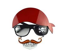 Divertidas gafas de barba pirata de esqueleto para Halloween, fiestas de máscaras, accesorios de disfraces de cosplay, diseño ajustable, cómodo y realista para adultos, niños, eventos temáticos y