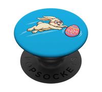 Divertidas Gafas de Conejo de Pascua Saltando Persiguiendo la Caza del Huevo de Pascua PopSockets PopGrip Adhesivo