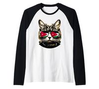 Divertidas gafas de sol Jordan Cat Lover con la bandera jordana Love Cats Camiseta Manga Raglan