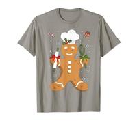 Divertidas Galletas navideñas de Gingerbread Man, Panadero y Chef Camiseta