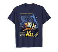 Divertidas guerras de Gatos, Cat Wars Camiseta, Hombre, Azul Marino, 4XL