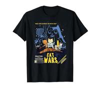 Divertidas guerras de Gatos, Cat Wars Camiseta, Hombre, Negro, M