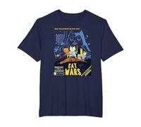 Divertidas guerras de Gatos, Cat Wars Camiseta, Hombre Tallas Grandes, Azul Marino, 2X Alto