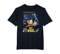 Divertidas guerras de Gatos, Cat Wars Camiseta, Hombre Tallas Grandes, Negro, 4X Alto