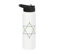 Divertidas luces de Navidad de Hanukkah, estrella de David, hombres, mujeres y niños Stainless Steel Insulated Water Bottle