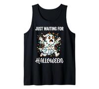 Divertidas Luces de Navidad Fantasmas Esperando Halloween Camiseta sin Mangas