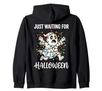 Divertidas Luces de Navidad Fantasmas Esperando Halloween Sudadera con Capucha