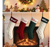 Divertidas medias de Navidad con nombres personalizados de 45,72 cm, con nombre personalizado bordado, de 45,72 cm, para chimenea, decoración de fiestas de Navidad