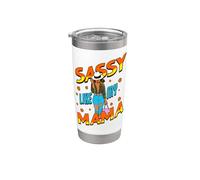 Divertidas Mujeres Negras Sassy Like My Mama Melanin Girl Magic Mom Vaso térmico de acero inoxidable de doble pared