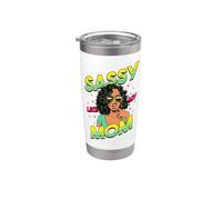 Divertidas Mujeres Negras Sassy Like My Mom Melanin Girl Magic Girls Vaso térmico de acero inoxidable de doble pared