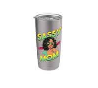 Divertidas Mujeres Negras Sassy Like My Mom Melanin Girl Magic Girls Vaso térmico de acero inoxidable de doble pared