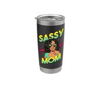 Divertidas Mujeres Negras Sassy Like My Mom Melanin Girl Magic Girls Vaso térmico de acero inoxidable de doble pared