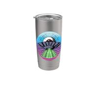 Divertidas naves espaciales OVNI Ojo que todo lo ve Ufología Vaso térmico de acero inoxidable de doble pared