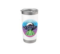Divertidas naves espaciales OVNI Ojo que todo lo ve Ufología Vaso térmico de acero inoxidable de doble pared