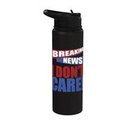 Divertidas noticias de última hora No me importa Humor Stainless Steel Insulated Water Bottle