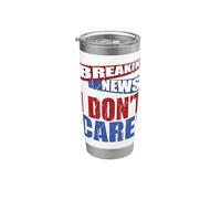 Divertidas noticias de última hora No me importa Humor Vaso térmico de acero inoxidable de doble pared