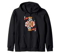 Divertidas Palomitas de maíz de Carnaval de Esqueleto del Rey Sudadera con Capucha