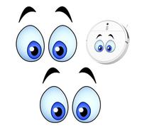 Divertidas pegatinas de ojos para robot, paquete de 2 pegatinas impermeables de dibujos animados para ojos, aspiradora, robot cortacésped, pegatinas para ojos, pegatinas decorativas autoadhesivas