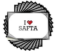 Divertidas pegatinas para parachoques con texto en inglés "I Love SAFTA, calcomanías de broma para hombres, decoración de cueva (6 x 9 cm)