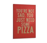 Divertidas pinturas en lienzo para cocina, pizza, inauguración de la casa, restaurante, sala de amantes de la gastronomía, póster para sala de estar, dormitorio, baño, oficina, decoración del hogar