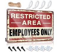 Divertidas placas para hombres, letrero de área restringida para empleados, accesorios Mancave de estaño, letreros para habitación (30 x 40 cm)