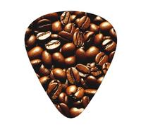 Divertidas púas de celuloide con estampado de granos de café tostados para guitarra acústica, púas de guitarra con caja organizadora