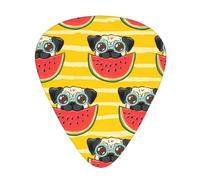 Divertidas púas de guitarra con estampado de sandía taurina, 12 púas de celuloide, púas triangulares clásicas para guitarra acústica, eléctrica, bajo, incluye 0,46 mm, 0,71 mm, 0,96 mm