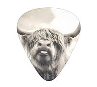 Divertidas púas de guitarra de vaca de las Tierras Altas Clásicas Triángulo Bajo Acústico y Eléctrico Guitarra Púas para Guitarristas 12 Piezas