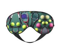 Divertidas raquetas de tenis y pelotas de tenis con estampado unisex de doble cara, ideal para dormir profundamente y cuidado de la piel