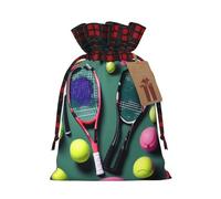 Divertidas raquetas de tenis y pelotas de tenis estampadas con cordón, bolsas reutilizables para vacaciones, cumpleaños, bodas, fiestas