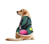 Divertidas raquetas de tenis y pelotas de tenis estampadas para perro, ropa divertida para mascotas, chaleco lavable a máquina, para perros medianos y grandes