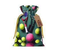 Divertidas raquetas de tenis y pelotas de tenis impresas con cordón, bolsas de regalo para temporada de vacaciones, cumpleaños, aniversarios y cualquier ocasión especial