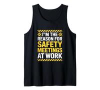 Divertidas reuniones de Seguridad Que Dicen un Lugar de Trabajo Industrial sarcástico Camiseta sin Mangas