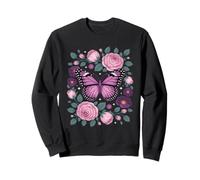 Divertidas Rosas de Mariposa moradas Que Brillan intensamente Sudadera