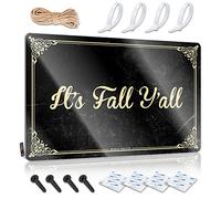 Divertidas señales de advertencia con texto en inglés "It'S Fall Y'All", letrero de estaño con reglas de barra para bar en casa (30 x 40 cm)