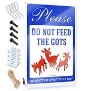 Divertidas señales de advertencia con texto en inglés "Please Don'T Feed The Goats, No Matter What They Say Sign" (20 x 30 cm)