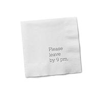 Divertidas servilletas de cóctel - "Please Leave by 9 PM" - Paquete de 20 | Divertidas servilletas de papel desechables para fiestas, bares, bodas, cumpleaños, despedidas de soltera y reuniones de
