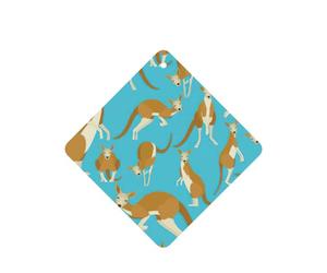 Divertidas tarjetas ambientadoras de coche con diseño de canguro y zoológico, 10 unidades, para hojas colgantes perfumadas para baño, con cuerda