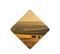 Divertidas tarjetas ambientadoras de coche con estampado de vaca de las tierras altas, 10 unidades, para hojas colgantes perfumadas para baño con cuerda