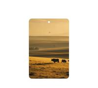 Divertidas tarjetas ambientadoras de coche con estampado de vaca de las tierras altas, 10 unidades, para hojas colgantes perfumadas para baño con cuerda