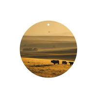 Divertidas tarjetas ambientadoras de coche con estampado de vaca de las tierras altas, 10 unidades, para hojas colgantes perfumadas para baño con cuerda