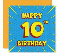 Divertidas tarjetas de 10 cumpleaños para niños y niñas, cómics, tarjeta de feliz cumpleaños para hermana, nieta, nieto, hijo, hija, hermano, primo, sobrino, sobrina, tarjetas de felicitación, 145 mm