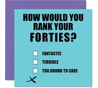 Divertidas tarjetas de 50 cumpleaños para hombres y mujeres, rango de cuarenta, tarjeta de feliz cumpleaños para papá, mamá, hermano, hermana, abuelo, niñera, abuela, tía, tía, 145 mm x 145 mm,